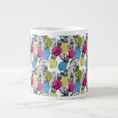 アーポップ・アートのトパイナップル&パーム葉 ジャンボコーヒーマグカップ (正面)