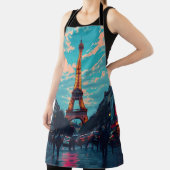 アーポップ・アートのトパリ – 鮮やかレトロ街並 エプロン (インサイチュ)