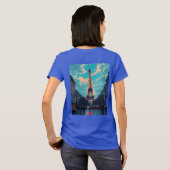 アーポップ・アートのトパリ – 鮮やかレトロ街並 Tシャツ (裏面フル)