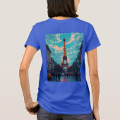アーポップ・アートのトパリ – 鮮やかレトロ街並 Tシャツ (裏面)