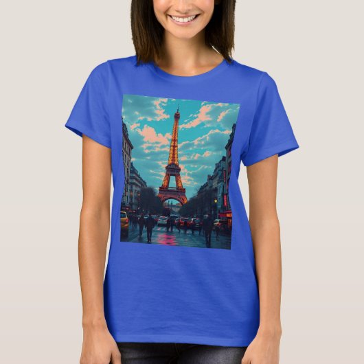 アーポップ・アートのトパリ – 鮮やかレトロ街並 Tシャツ (正面)