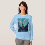 アーポップ・アートのトパリ – 鮮やかレトロ街並 Tシャツ (正面フル)