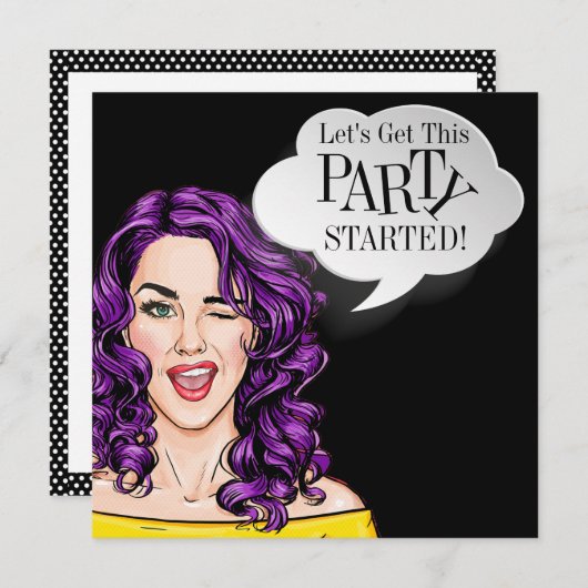 アーポップ・アートのトパーティの招待状 招待状 (正面/裏面)