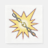 アーポップ・アートのトブロークチェーン爆発はっきりした漫画スタイル スタンダードランチョンナプキン (正面)