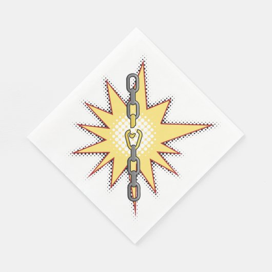 アーポップ・アートのトブロークチェーン爆発はっきりした漫画スタイル スタンダードランチョンナプキン (角)