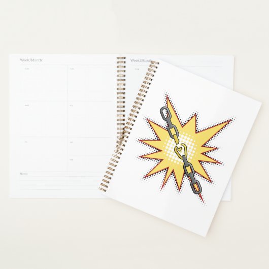 アーポップ・アートのトブロークチェーン爆発はっきりした漫画スタイル プランナー手帳 (ディスプレー)