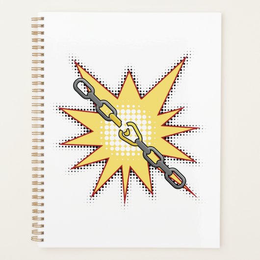 アーポップ・アートのトブロークチェーン爆発はっきりした漫画スタイル プランナー手帳 (正面)