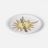 アーポップ・アートのトブロークチェーン爆発はっきりした漫画スタイル ペーパープレート (アングル)