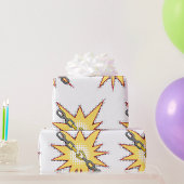 アーポップ・アートのトブロークチェーン爆発はっきりした漫画スタイル ラッピングペーパー