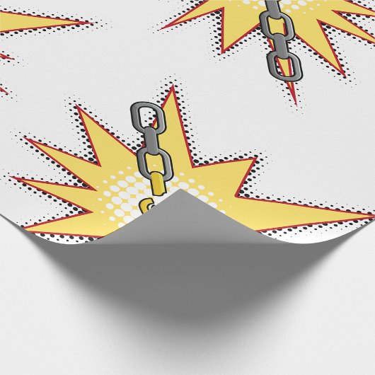 アーポップ・アートのトブロークチェーン爆発はっきりした漫画スタイル ラッピングペーパー