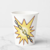 アーポップ・アートのトブロークチェーン爆発はっきりした漫画スタイル 紙コップ (正面)