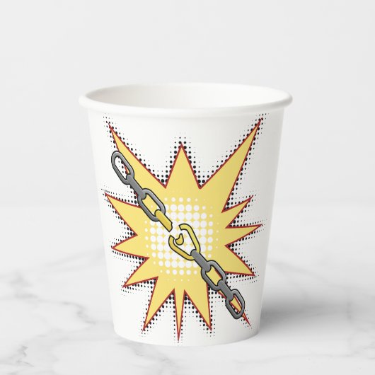アーポップ・アートのトブロークチェーン爆発はっきりした漫画スタイル 紙コップ (正面)