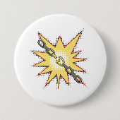 アーポップ・アートのトブロークチェーン爆発はっきりした漫画スタイル 缶バッジ (正面)