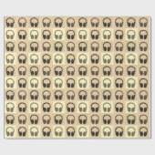 アーポップ・アートのトヘッドフォンセピアレトロヴィンテージスタイル ラッピングペーパー (フラット)