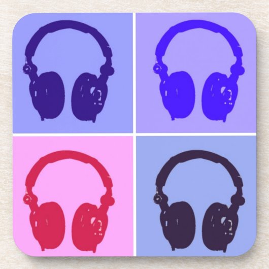 アーポップ・アートのトヘッドフォン コースター (正面)