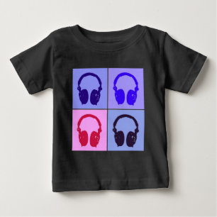 アーポップ・アートのトヘッドフォン ベビーTシャツ