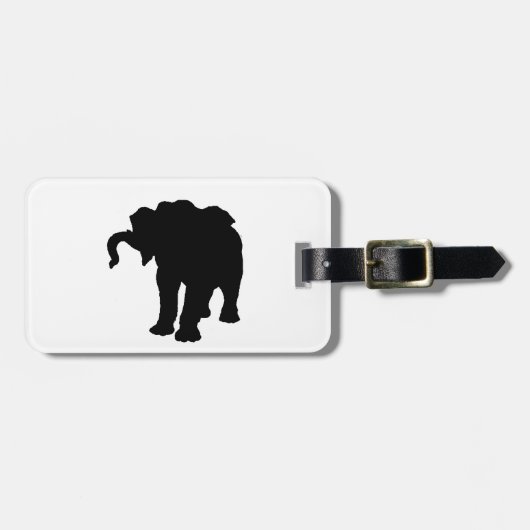 アーポップ・アートのトベビー象シルエット荷物タグ ラゲッジタグ (正面横)