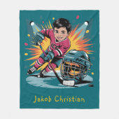 アーポップ・アートのトホッケープレーヤー誕生日Bash フリースブランケット (正面)