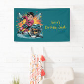 アーポップ・アートのトホッケープレーヤー誕生日Bash 横断幕 (インサイチュ)