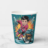 アーポップ・アートのトホッケープレーヤー誕生日Bash 紙コップ (裏面)