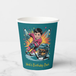 アーポップ・アートのトホッケープレーヤー誕生日Bash 紙コップ