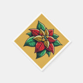 アーポップ・アートのトポインセチアレトロフェスティバルフローラデクページ スタンダードカクテルナプキン (角)