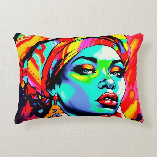 アーポップ・アートのトポートレート アクセントクッション (正面)