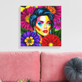 アーポップ・アートのトポートレート キャンバスプリント (インサイチュ (リビング))