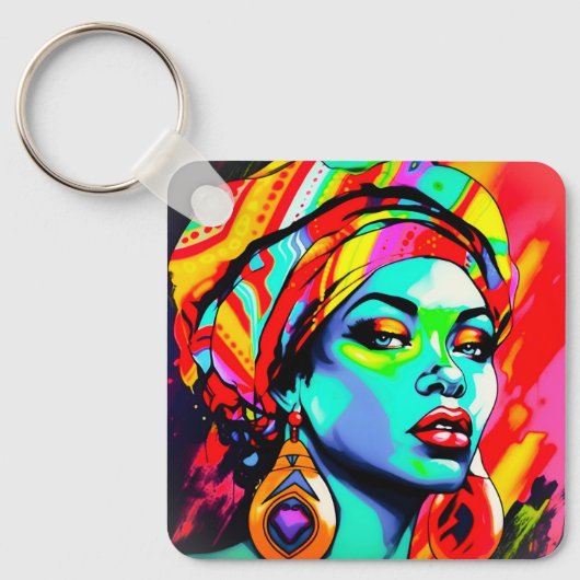アーポップ・アートのトポートレート キーホルダー (正面)