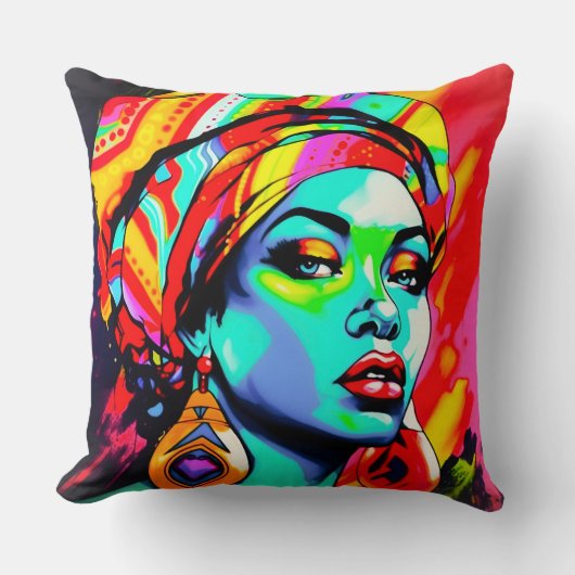 アーポップ・アートのトポートレート クッション (正面)