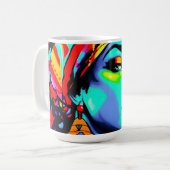 アーポップ・アートのトポートレート コーヒーマグカップ (正面左)
