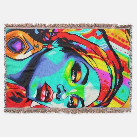 アーポップ・アートのトポートレート スローブランケット (正面)