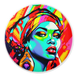 アーポップ・アートのトポートレート セラミックノブ