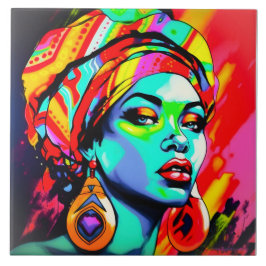 アーポップ・アートのトポートレート タイル