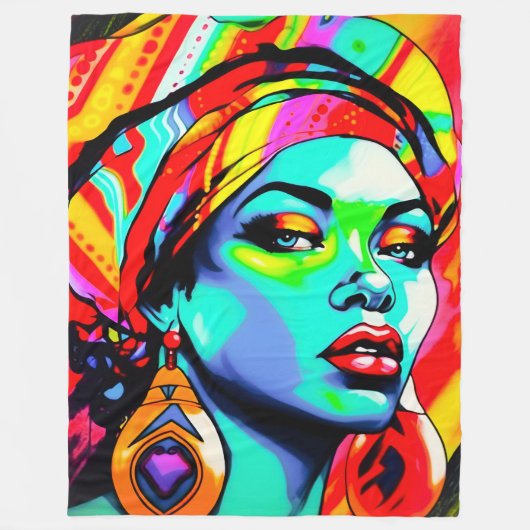 アーポップ・アートのトポートレート フリースブランケット (正面)