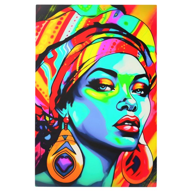 アーポップ・アートのトポートレート メタルプリント (正面)