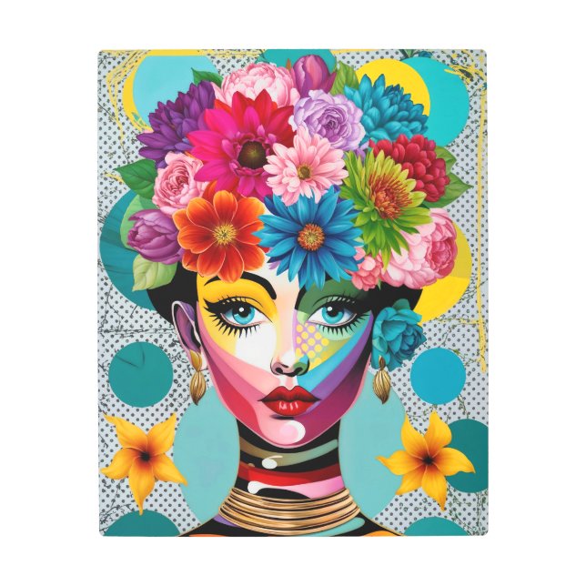 アーポップ・アートのトポートレート メタルプリント (正面)