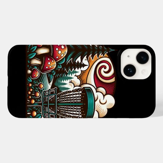 アーポップ・アートのトマッシュルームとディスクゴルフコースAi Art Case-Mate iPhoneケース (裏面 (横))