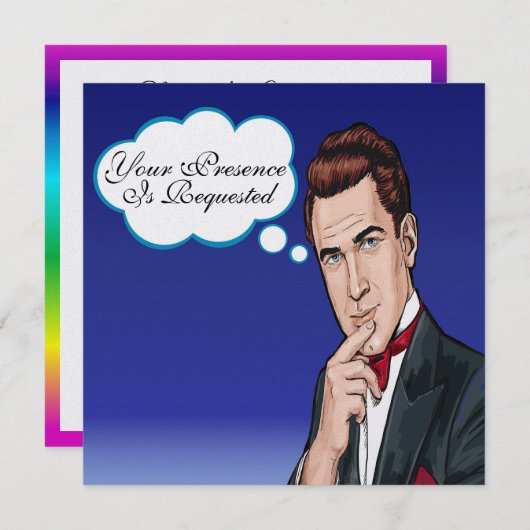 アーポップ・アートのトマンフォーマルお祝い招待状 招待状 (正面/裏面)