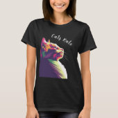 アーポップ・アートのトモダンカラー編集可能キャッツ規則 Tシャツ (正面)