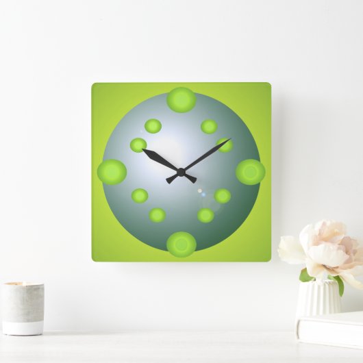 アーポップ・アートのトライムサンズアクア3Dデザイナーデコールギフト スクエア壁時計 (ホーム)