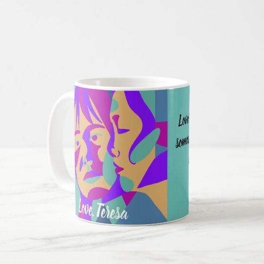 アーポップ・アートのトレズビアンバレンタインデー |瑠美引用文 コーヒーマグカップ (正面左)