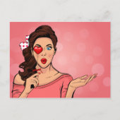 アーポップ・アートのトレディハート棒つきキャンデーバレンタイン ポストカード (正面)