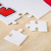 アーポップ・アートのトレトロカップルキスをするロマンチック懐かしい ジグソーパズル (側面)