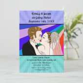 アーポップ・アートのトレトロカップル結婚式の招待 招待状 (スタンド正面)
