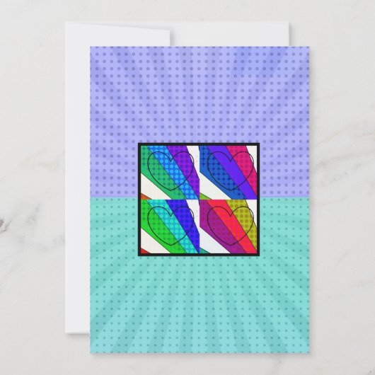 アーポップ・アートのトレトロカップル結婚式の招待 招待状 (裏面)