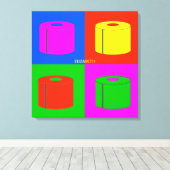 アーポップ・アートのトレトロサイケデリックトイレ紙鮮やか キャンバスプリント (インサイチュ (ウッドフロア))