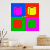 アーポップ・アートのトレトロサイケデリックトイレ紙鮮やか ポスター (キッチン)