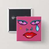 アーポップ・アートのトロックスターピン 缶バッジ (正面&裏面)