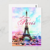 アーポップ・アートのトヴィンテージエッフェルタワー ポストカード (正面/裏面)